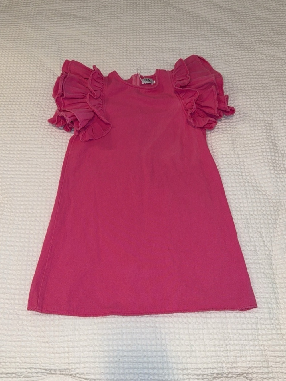 Lola + The Boys Hot Pink Ruffle Sleeve A-Line Dress